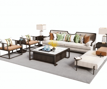 New Chinese Style Sofa Combination-ID:819365026