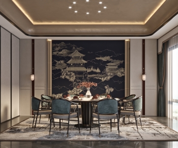 New Chinese Style Dining Room-ID:639528999