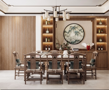 New Chinese Style Dining Room-ID:195255991