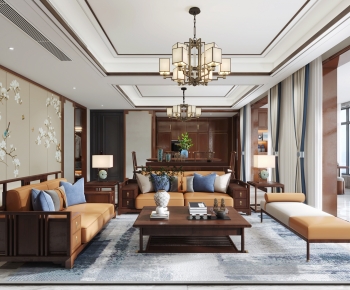 New Chinese Style A Living Room-ID:299284931