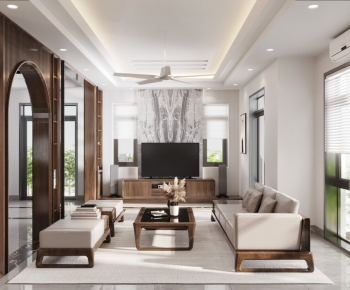 New Chinese Style A Living Room-ID:775094037