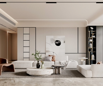 Modern Wabi-sabi Style A Living Room-ID:554332021