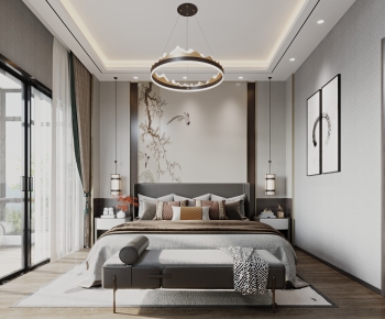 New Chinese Style Bedroom-ID:251352077
