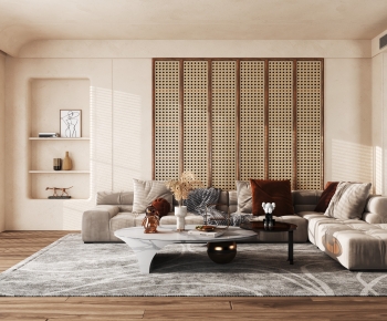 Wabi-sabi Style A Living Room-ID:583078943