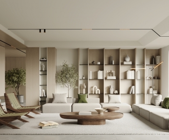 Modern Wabi-sabi Style A Living Room-ID:683964016