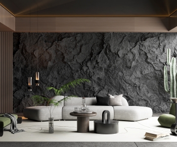 Modern Wabi-sabi Style A Living Room-ID:424170023