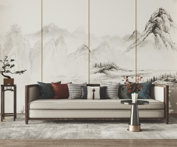 New Chinese Style A Sofa For Two-ID:987704041