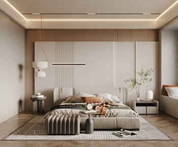 Modern Wabi-sabi Style Bedroom-ID:887950903