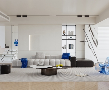 Modern Wabi-sabi Style A Living Room-ID:748034951