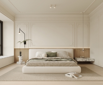 Modern French Style Wabi-sabi Style Bedroom-ID:829814916