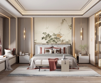 New Chinese Style Bedroom-ID:576736935