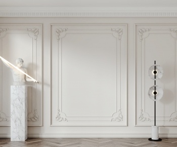 法式石膏线背景墙3D模型