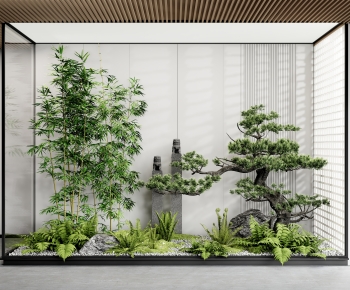 新中式室内景观植物小品 植物堆-ID:370229014