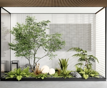 现代室内景观植物小品 植物堆3D模型