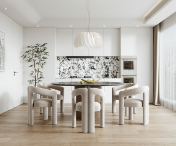 Modern Wabi-sabi Style Dining Room-ID:698239826
