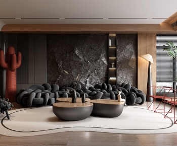 Modern Wabi-sabi Style A Living Room-ID:515722999