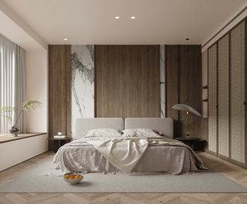 Wabi-sabi Style Bedroom-ID:863421087