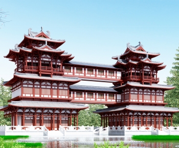 Chinese Style Ancient Architectural Buildings-ID:623981954