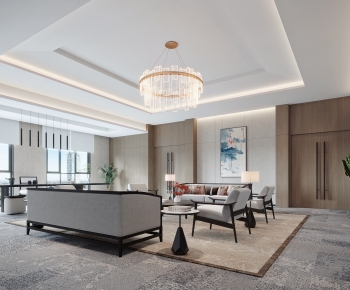 New Chinese Style Office Living Room-ID:862843048