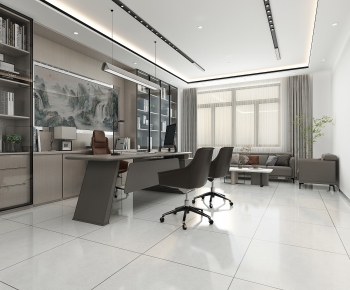 Modern New Chinese Style Manager's Office-ID:889166121