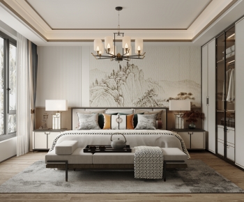 New Chinese Style Bedroom-ID:214283942