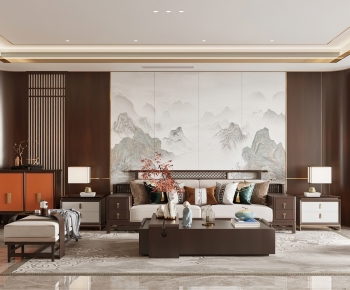New Chinese Style A Living Room-ID:399688961