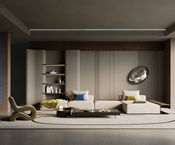 Modern Wabi-sabi Style A Living Room-ID:218810081