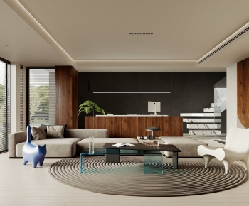 Modern Wabi-sabi Style A Living Room-ID:762532955