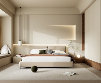 Wabi-sabi Style Bedroom-ID:595124967