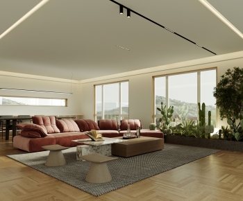 Modern Wabi-sabi Style A Living Room-ID:357022057