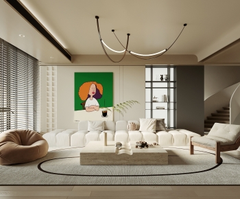 Wabi-sabi Style A Living Room-ID:384926085