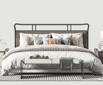 New Chinese Style Double Bed-ID:656459347