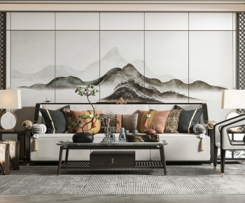 New Chinese Style Sofa Combination-ID:509830005