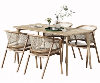Wabi-sabi Style Dining Table And Chairs-ID:225590943