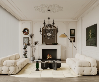 French Style A Living Room-ID:877058034