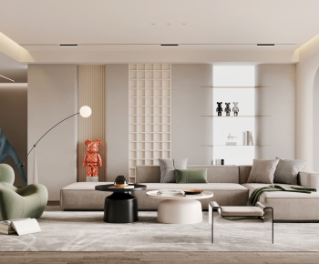Wabi-sabi Style A Living Room-ID:720896011