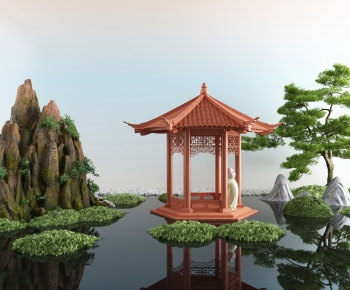 New Chinese Style Garden Landscape-ID:837116964
