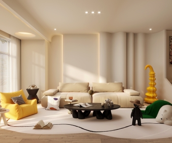 Modern Wabi-sabi Style A Living Room-ID:446636923