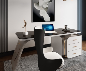 Modern Computer Desk And Chair-ID:368484977