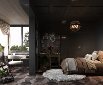 American Style Industrial Style Retro Style Bedroom-ID:316286095