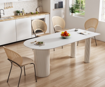 Modern Wabi-sabi Style Dining Table And Chairs-ID:163091908