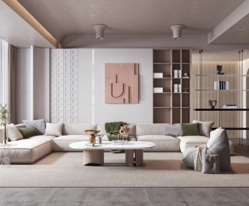 Modern Wabi-sabi Style A Living Room-ID:814191105