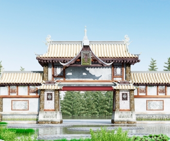 Chinese Style Ancient Architectural Buildings-ID:719837909