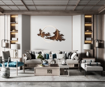 New Chinese Style A Living Room-ID:197501232