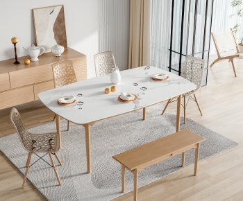 Nordic Style Dining Table And Chairs-ID:718815092