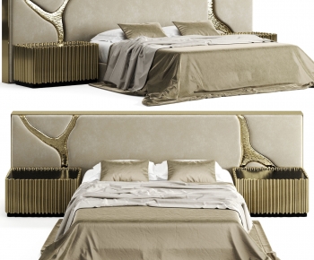 Simple European Style Double Bed-ID:318356046