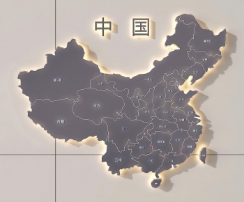 现代中国地图墙饰-ID:378355988
