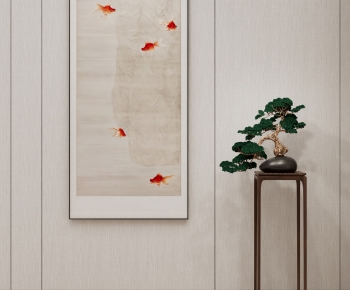 新中式红金鱼装饰画-ID:636240015