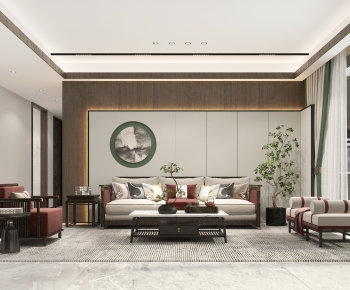 New Chinese Style A Living Room-ID:225261933