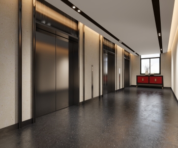 New Chinese Style Office Elevator Hall-ID:479240894